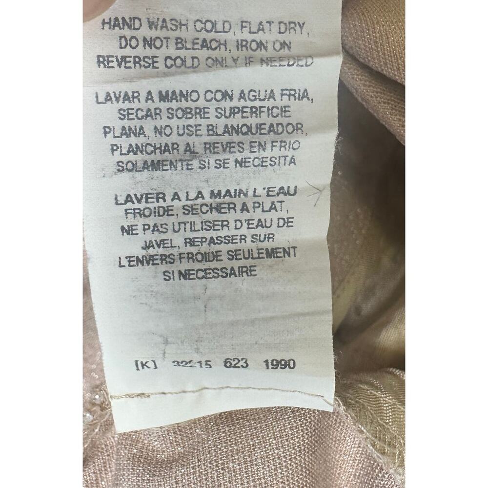 Vintage bebe Pants Made USA Size 2 Taupe Metallic Shimmer Straight Leg Y2K - Picture 10 of 11